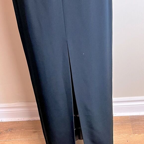 NWT Jones New York Stunning Black Formal Long Maxi Dress Satin Trim Women Size 4 - Picture 7 of 10